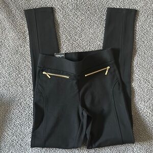 INC International Concepts Peony Garden Black Skinny Leggings/Ponte Pants Size 0